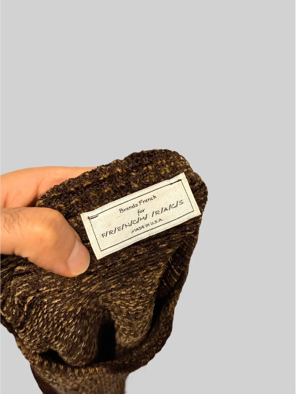 FRENCH RAGS Brenda French  Brown Knit Sweater Soft Jumper  22.5x30 L Large